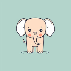 This cute kawaii elephant illustration is perfect for any project that needs an adorable touch.