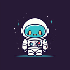 Cute mascot astronaut cartoon spaceman illustration