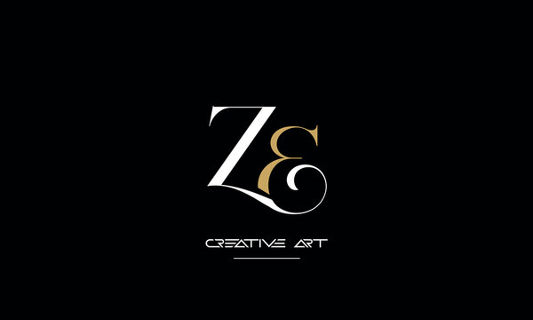 ZE, EZ, Z, E abstract letters logo monogram