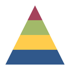 colorful pyramid chart with 4 steps, triangle infographic illustration vector graphic