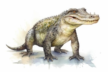 Obraz premium Crocodile isolated on white background. Generative AI.