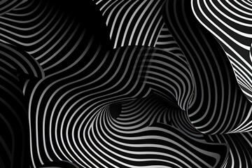 Black and white seamless pattern. Generative AI.