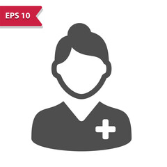 Woman Doctor Icon. Dentist, Pharmacist, Nurse Vector Icon