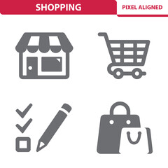 Shopping Icons. Commerce, E-commerce, Online Shopping Vector Icon