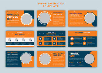 Kids school admission powerpoint presentation editable slide design templates