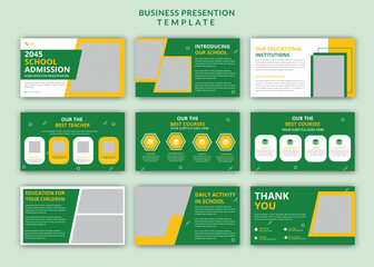 Modern open for school admission powerpoint presentation editable slide design