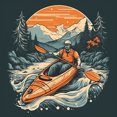 Kayak Sport T-shirt Design