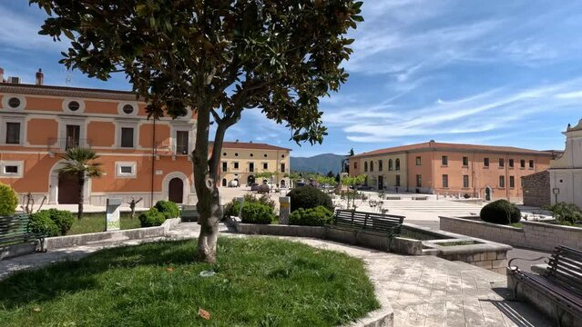 The colorful square of Cerreto Sannita, a small town of Benevento province, Italy.