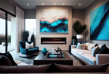 Modern and amazing living room, idea for design and building.