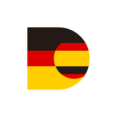 Letter D deutschland logo icon, germany vector template