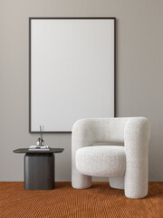 Modern style conceptual interior room 3d illustration