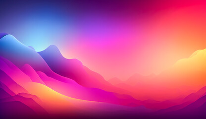 Abstract background with wavy lines, generative AI.
