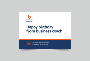Business Coach greeting card template. A clean, modern, and high-quality design business card vector design. Editable and customize template business card