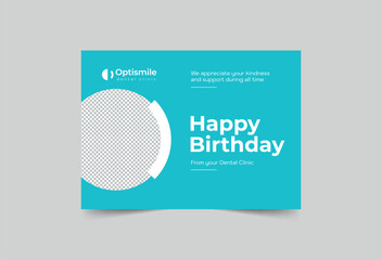 Dental Clinic greeting card template. A clean, modern, and high-quality design business card vector design. Editable and customize template business card
