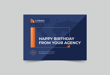 Marketing Agency greeting card template. A clean, modern, and high-quality design business card vector design. Editable and customize template business card