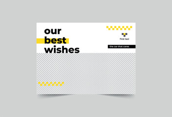 Taxi Services greeting card template. A clean, modern, and high-quality design business card vector design. Editable and customize template business card