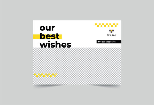 Taxi Services greeting card template. A clean, modern, and high-quality design business card vector design. Editable and customize template business card