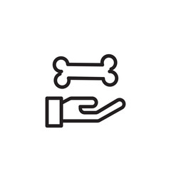 Hand Pet Bone Outline Icon