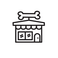 Pet Shop Store Outline Icon