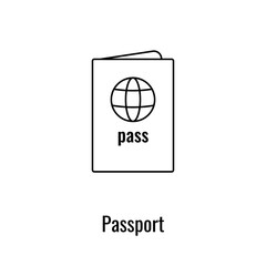 Passport line icon. Tour outline sign and symbol.