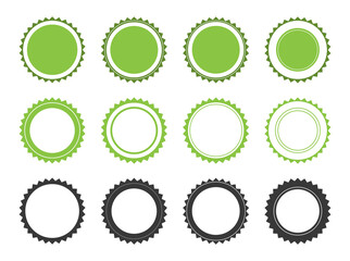 Set of simple flat round stamps