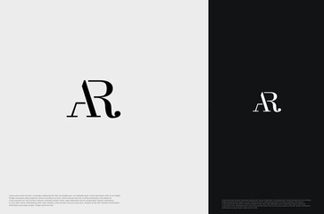Initial Letter AR Logo monogram typography for business name. Vector logo inspiration