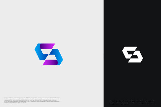 Initial Letter SZ gradient typography for business name. Vector logo inspiration