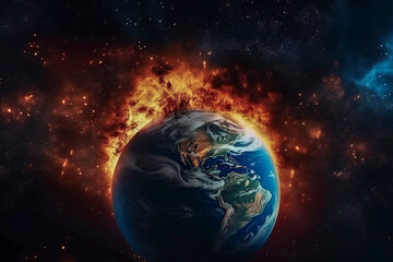 Global Inferno: A Devastating Catastrophe of Unprecedented Proportions Engulfs the World in Flames, ai generative