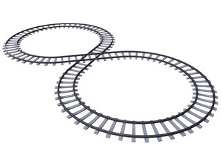 8 shape railway 3d rendering