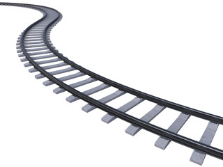railway isolated on white 3d rendering