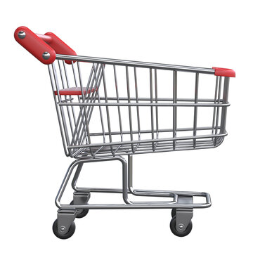 Shopping cart on white background