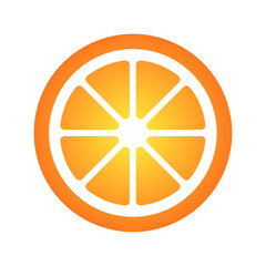 Slice of orange flat illustration. Stylized flat vector element on white background. Best for web, print, logo creating and branding design.