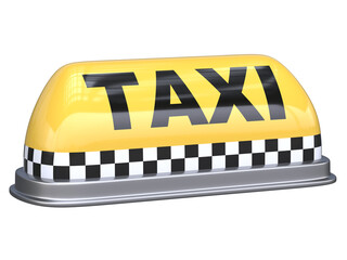 Taxi sign isolated 3d rendering