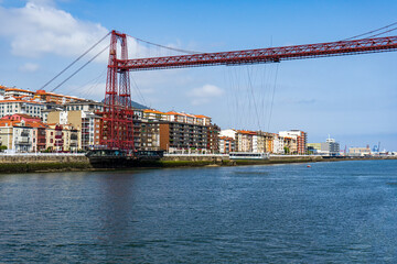 Obraz premium The Bizkaia suspension transporter bridge (Puente de Vizcaya) in Portugalete, Basque Country, Spain.