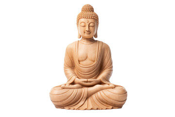 Buddha statue isolated on transparent background. PNG, Generative AI