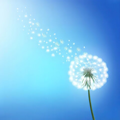 dandelion with flying seeds with Generative AI.