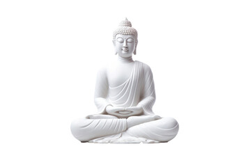 Buddha statue isolated on transparent background. PNG, Generative AI