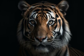 Intense stare of a tiger. Generative AI