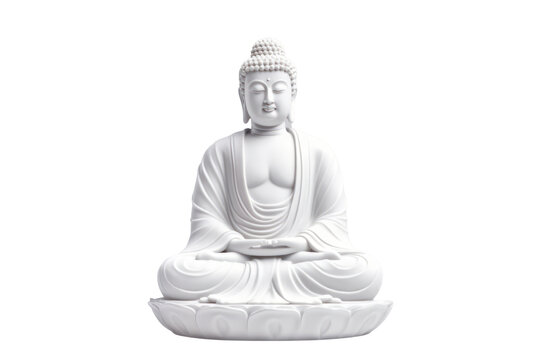 Buddha statue isolated on transparent background. PNG, Generative AI