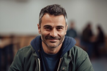 Obraz premium Portrait of handsome mature man in casual clothes looking at camera.