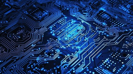 Abstract circuit board futuristic technology processing background. Generative AI