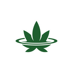 Space Cannabis leaf Creative Logo