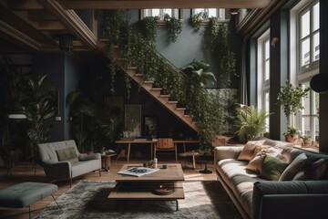 Obraz na płótnie Canvas Organic-inspired living space. Generative AI