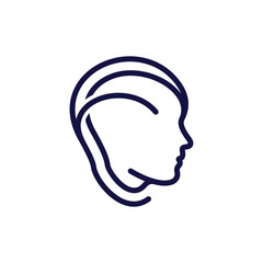 Human head Face Line Simple Creative Logo