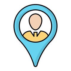 User Location Line Color Icon