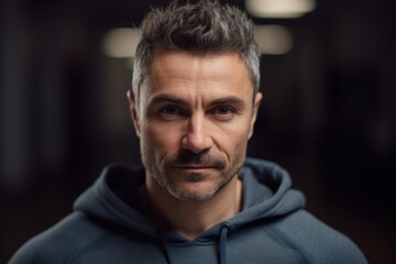 Obraz premium Portrait of handsome middle aged man in sportswear looking at camera