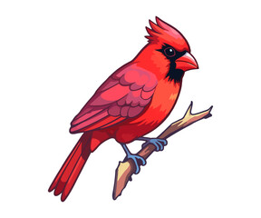 Red cardinal on tree branch, Red cardinal Logo, Red cardinal Sticker