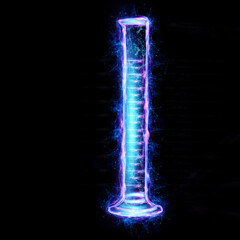 Medical test tube on a dark background. The concept of health, medicine, laboratory. Isolate on a dark background