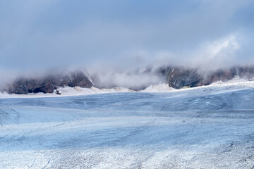 amazing landscape with glaciers and icebergs in summer time