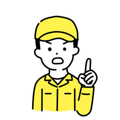 かわいい人物のイラストシリーズ _ 男性の作業員 _ 重要　
